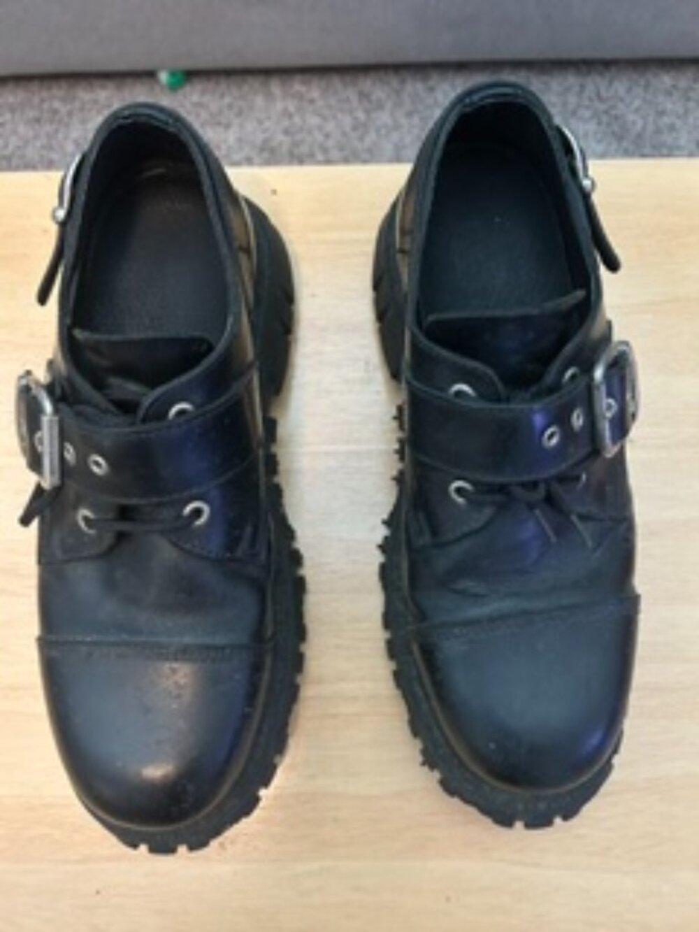 TUK Black Hard-toe Shoe, Men's size UK44